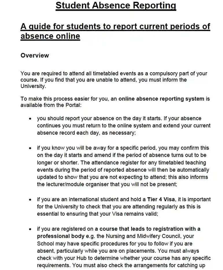 Student Absence Report