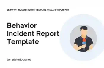 Behavior Incident Report Template Free and Important Presentation