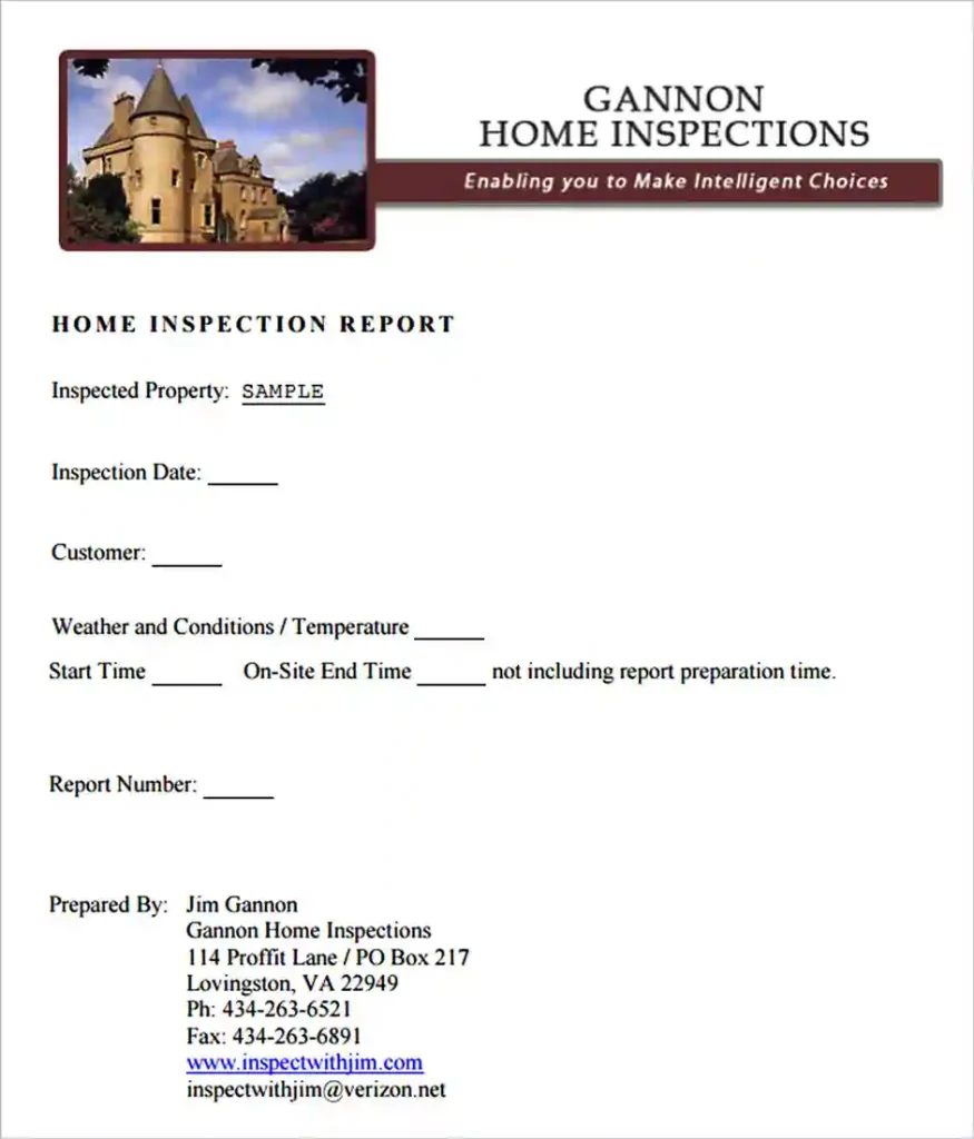 Free Download Home Inspection Report Template