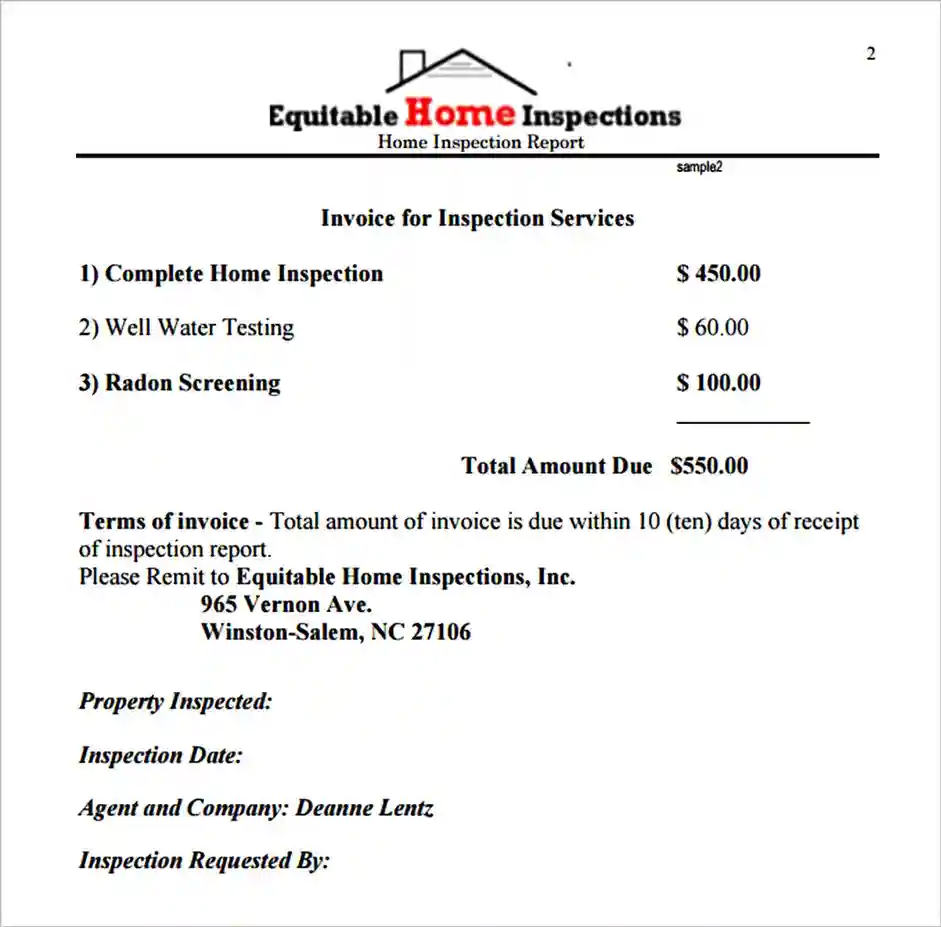 Sample Home Inspection Report Template Download