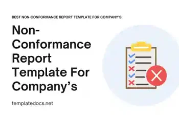 Non Conformance Report Template For Company's Presentation
